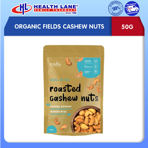 ORGANIC FIELDS CASHEW NUTS 50G